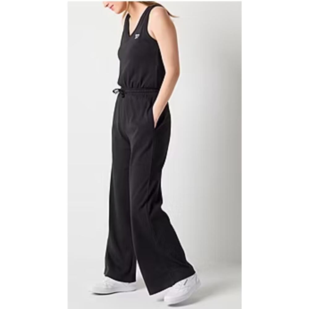 Reebok Womens V-Neck Wide Leg Jumpsuit Sz M New